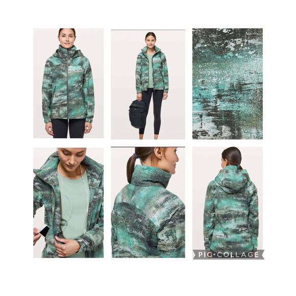 Lululemon Here to Move Jacket Azurite Dark Olive Zip Up Rain Coat Size 4 Small - Picture 13 of 13